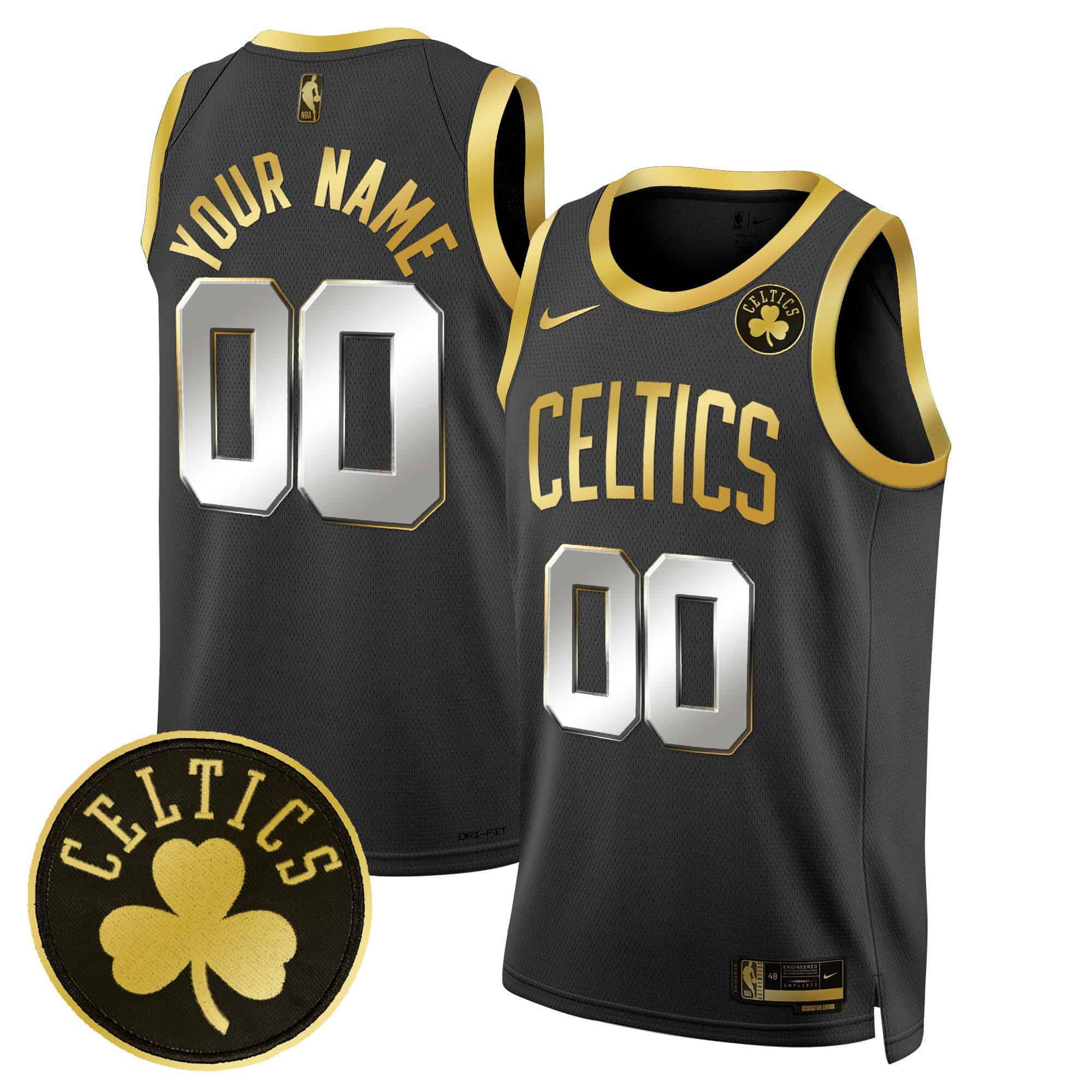 Men Boston Celtics Black 2024 Nike Swingman Custom NBA Jersey->customized nba jersey->Custom Jersey
